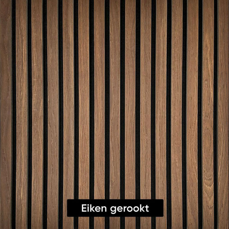 Akoestisch Wandpaneel Gerookt Eiken - 2 Stuks - 280 x 60 x 2.2 cm - Lattenwand
