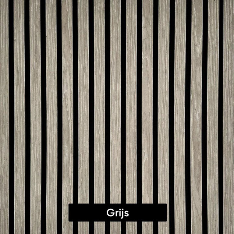 Akoestisch Wandpaneel Grijs - 2 Stuks - 280 x 60 x 2.2 cm - Lattenwand