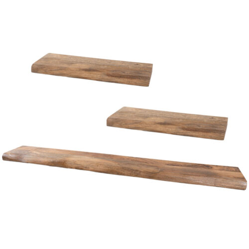 Wandplank Pure Mangohout - Set van 3 Groot