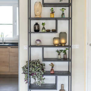 Vakkenkast Huub Zwart Mangohout 210 x 80 cm - Roomdivider