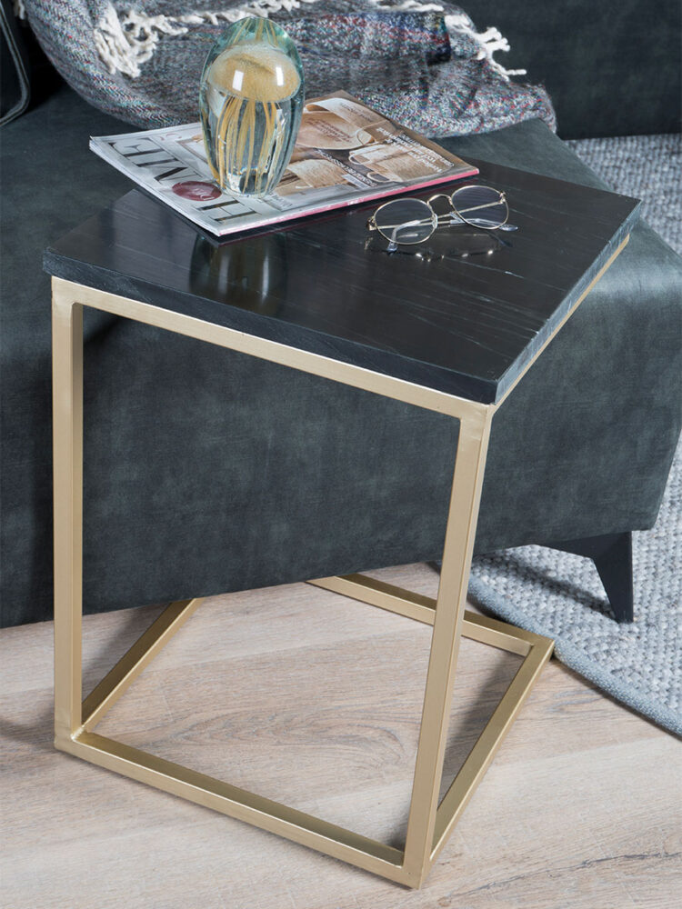 Laptoptafel Mitch Marmer - Zwart/Goud