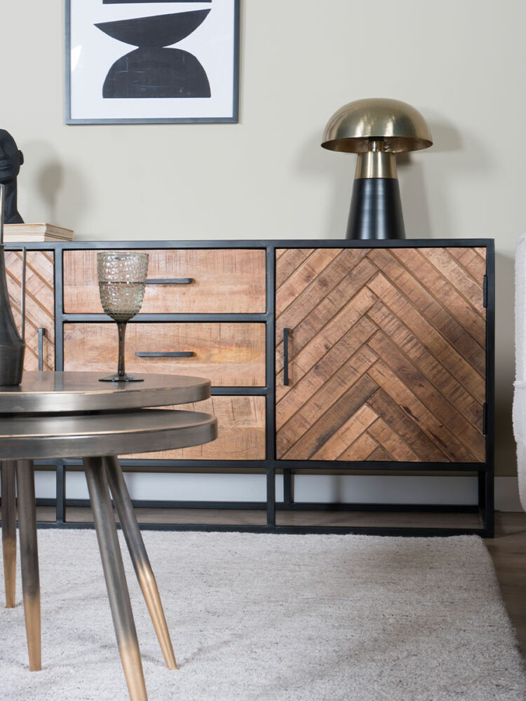 Dressoir Rune Visgraat - Bruin Mangohout - 170 cm