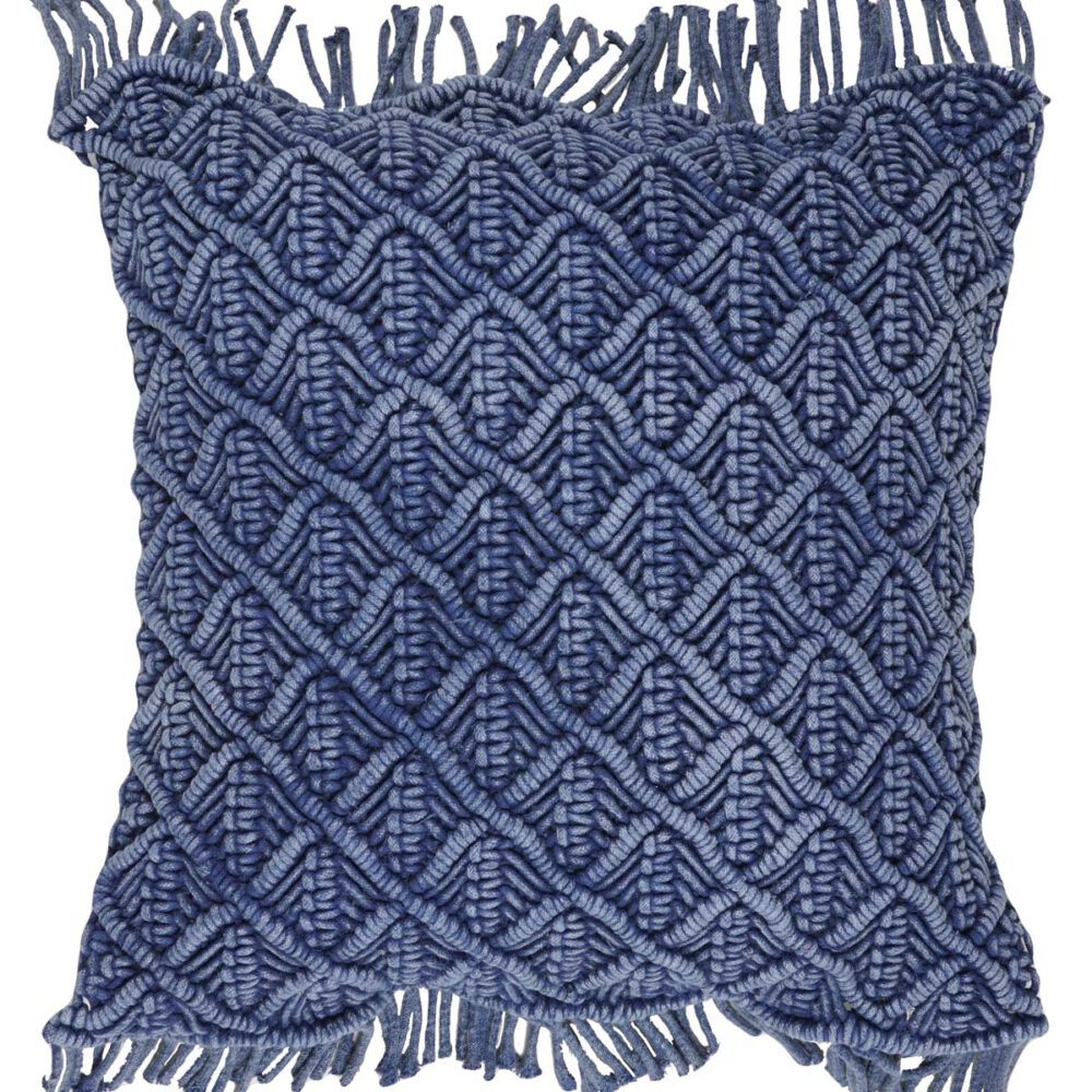 Kussen Macramé Blue 50 x 50 cm