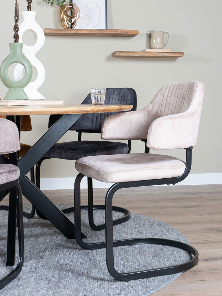Eetkamerstoel Fox Naturel 07 - Vintage Velvet
