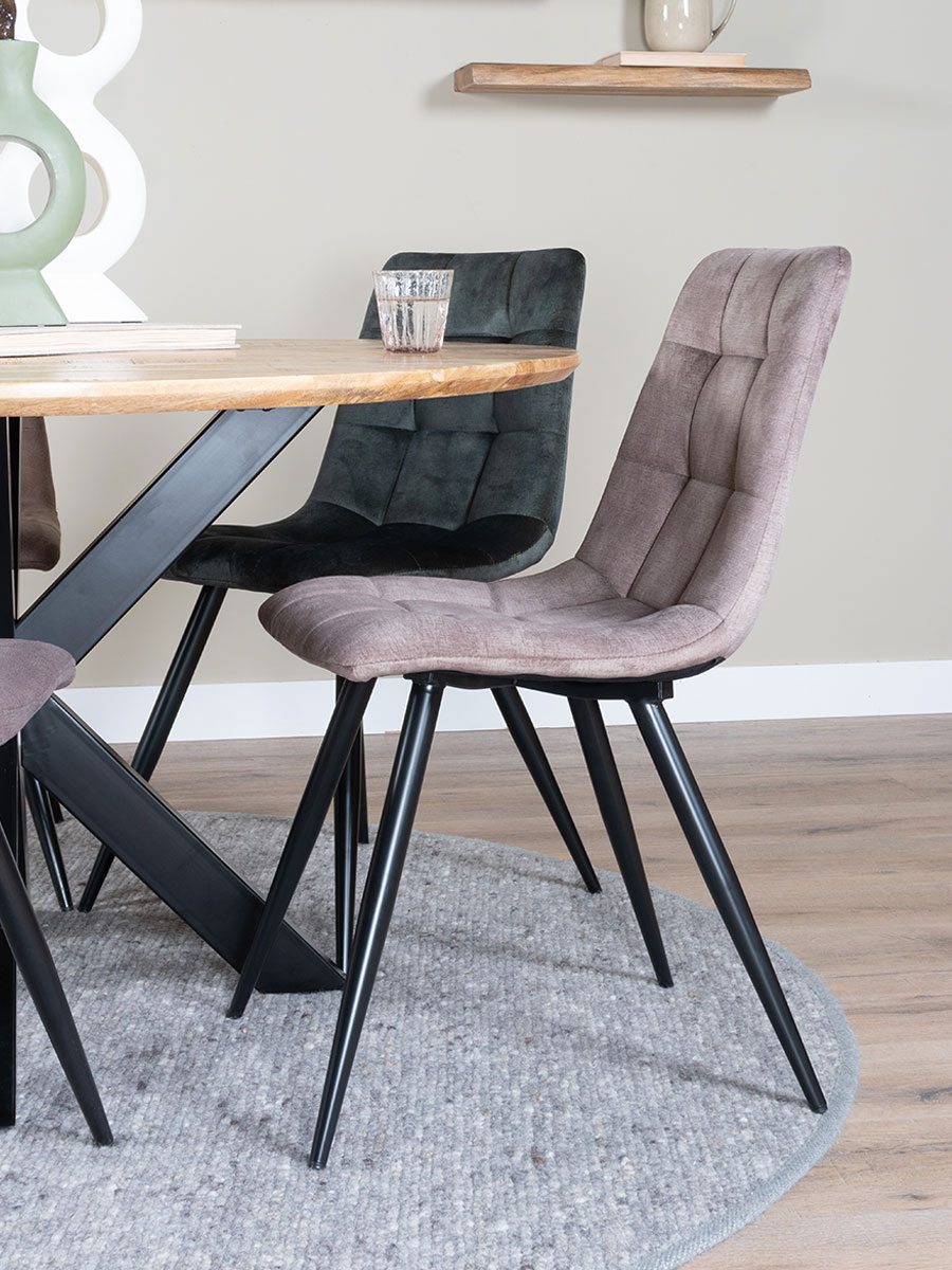 Eetkamerstoel Galgary Taupe 08 - Vintage Velvet