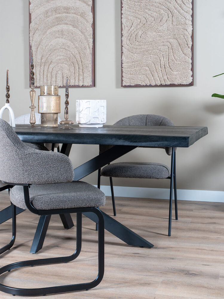 Eettafel Arvu 300 cm - Zwart Mangohout Spinpoot