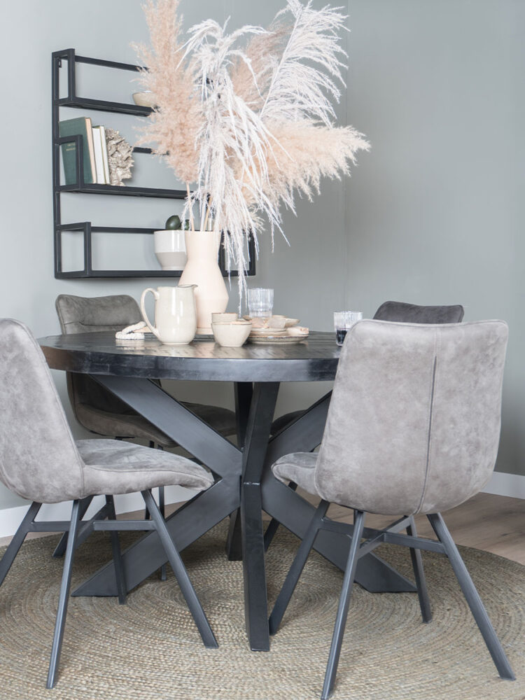 Wandplank Vintage Zwart Mangohout - Trio