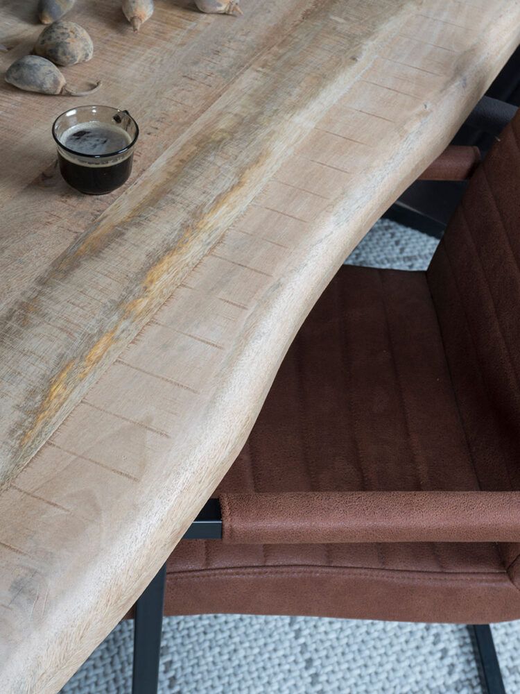 Eettafel Uvra 180 cm - u poot - Mangohout Naturel