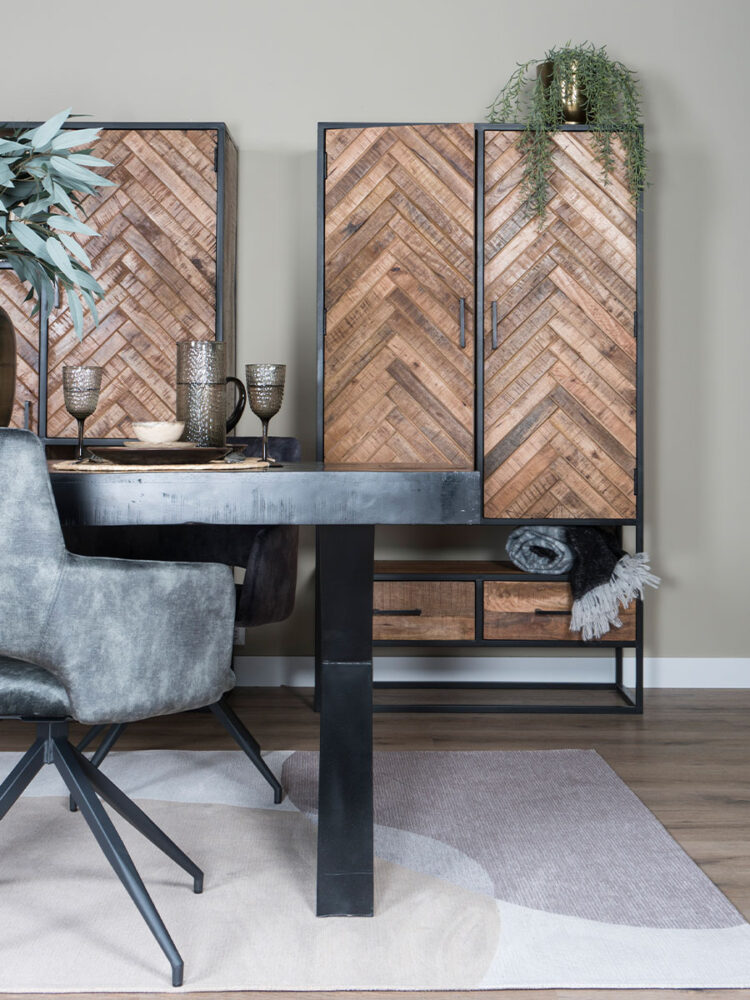 Kast Radu Visgraat - Bruin Mangohout - 180 x 100 cm