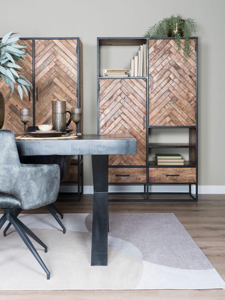 Kast Roan Visgraat - Bruin Mangohout - 180 x 110 cm