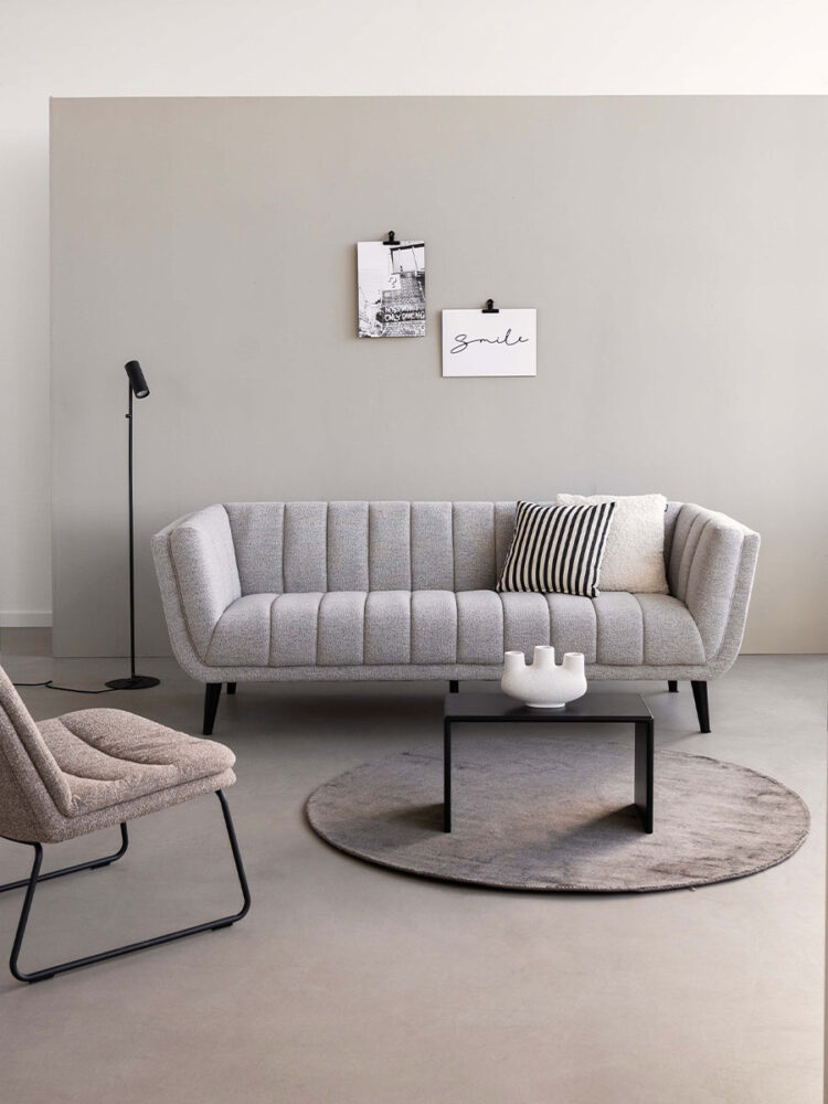 Karpet Viscose Rond Dark Grey ø200 cm