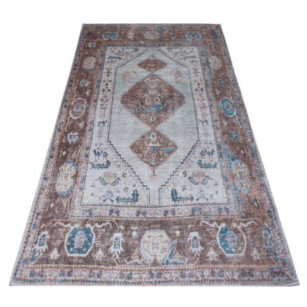 Vloerkleed Karaca Blue/Brown 06 - 70 x 140 cm