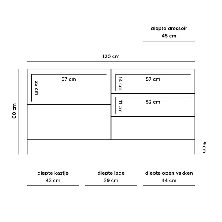 TV Dressoir Luuk Zwart Mangohout 120 cm