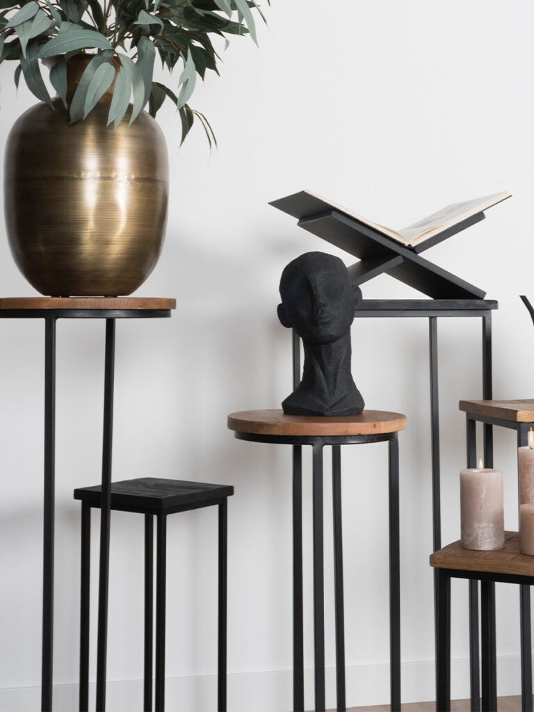 Plantentafels Sam Vierkant - Set van 3 - Bruin Mangohout