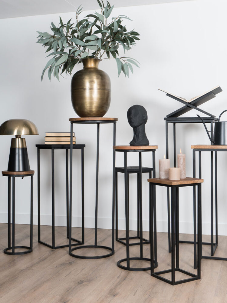 Plantentafels Sam Vierkant - Set van 3 - Bruin Mangohout
