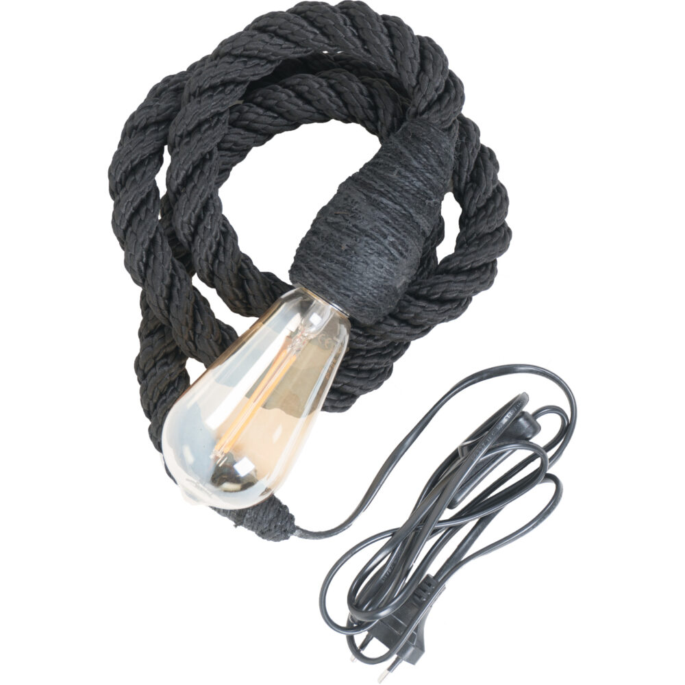 Touwlamp Saar Zwart - Set van 2 - Afbeelding 6