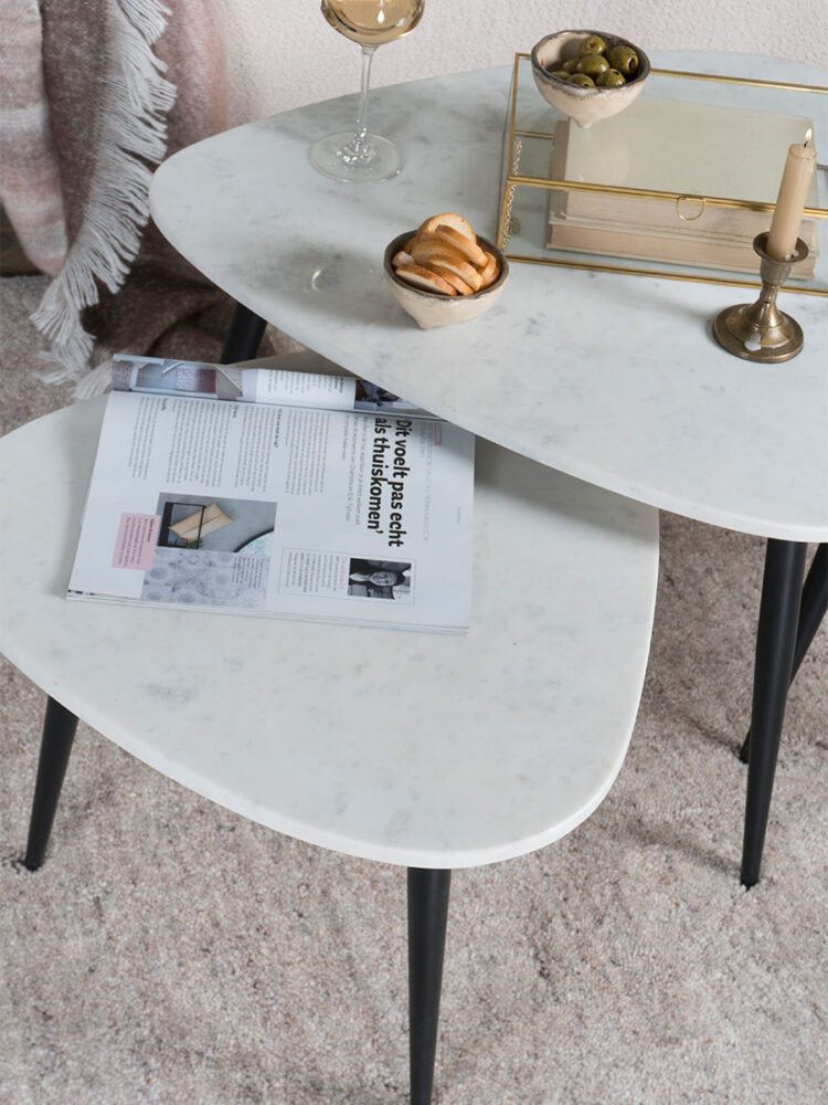 Salontafel Milou - Marmer - Set van 2 Groot