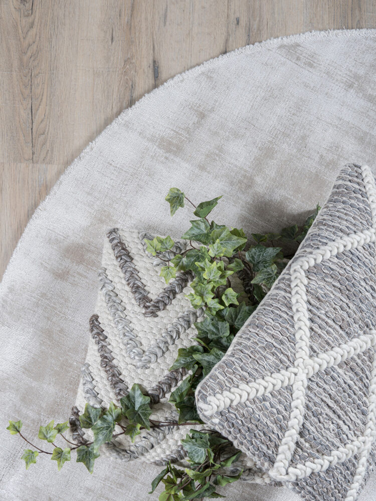 Karpet Viscose Rond Light Grey ø150 cm