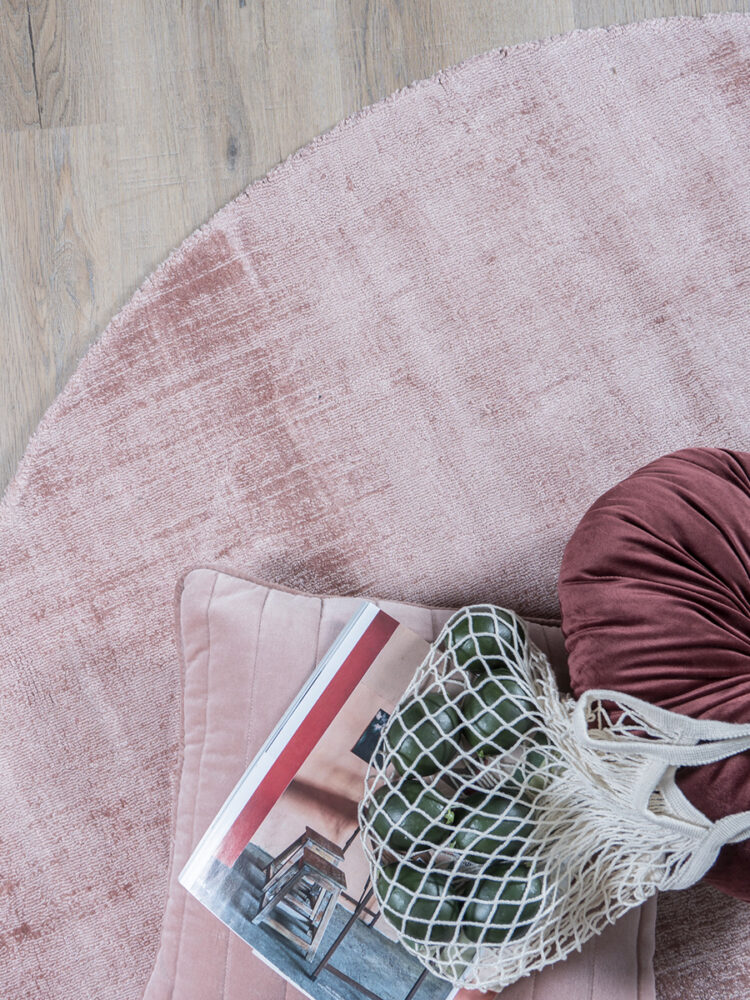 Karpet Viscose Rond Pink ø200 cm