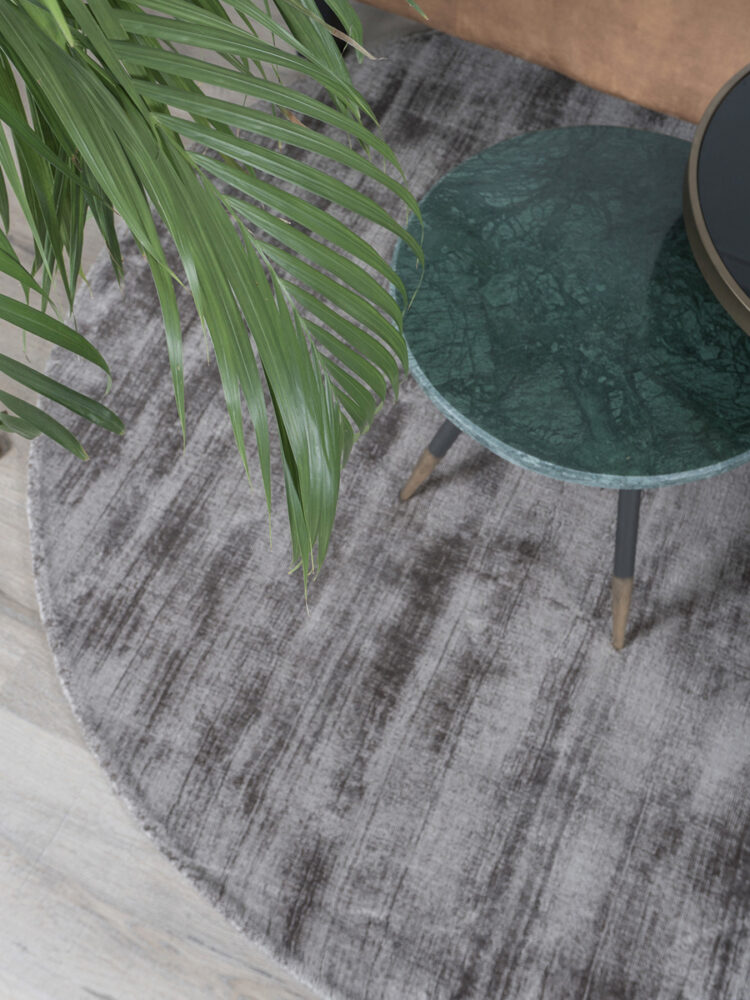 Karpet Viscose Rond Dark Grey ø200 cm - Afbeelding 6