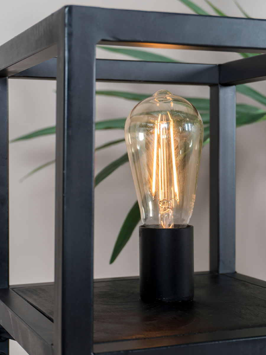 Tafellamp Vintage Zwart Mangohout