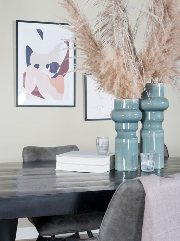 Eettafel Deks 240 cm - X-poot - Zwart Mangohout - Afbeelding 6