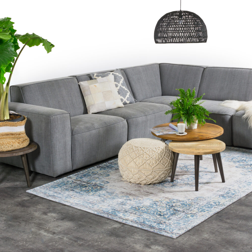 Vloerkleed Viola Blue 200 x 200 cm