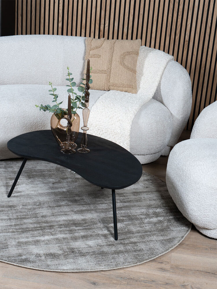 Vloerkleed Cos - Viscose Taupe Rond ø200 cm