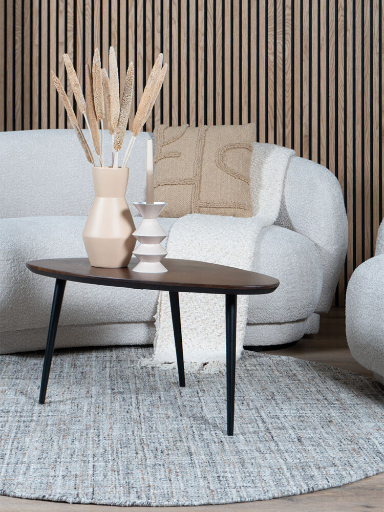 Vloerkleed Cross Grey/Beige - Rond ø200 cm