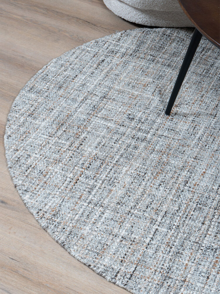 Vloerkleed Cross Grey/Beige - Rond ø200 cm