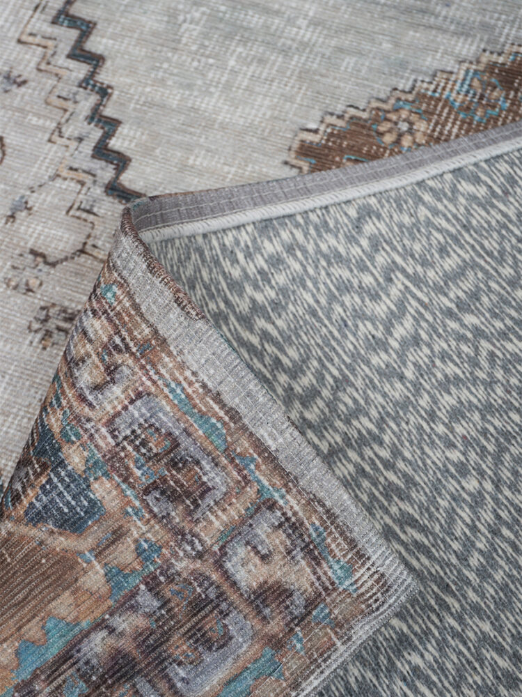 Vloerkleed Karaca Blue/Brown 06 - 200 x 290 cm