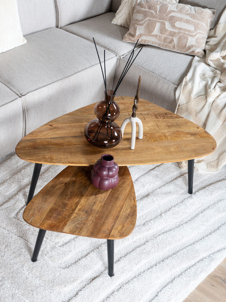 Salontafel Jamal - Mangohout - Set van 2