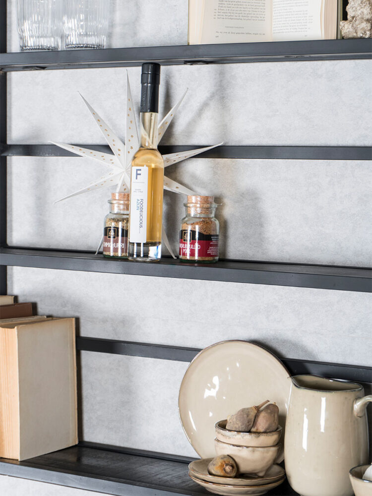 Wandplank Vintage Zwart Mangohout - Trio