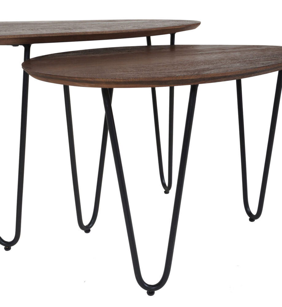 Salontafel Fabio - Espresso Mangohout - Set van 2