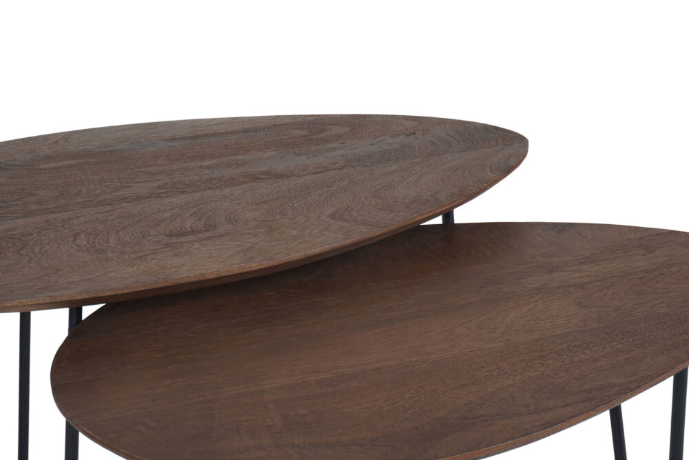 Salontafel Fabio - Espresso Mangohout - Set van 2