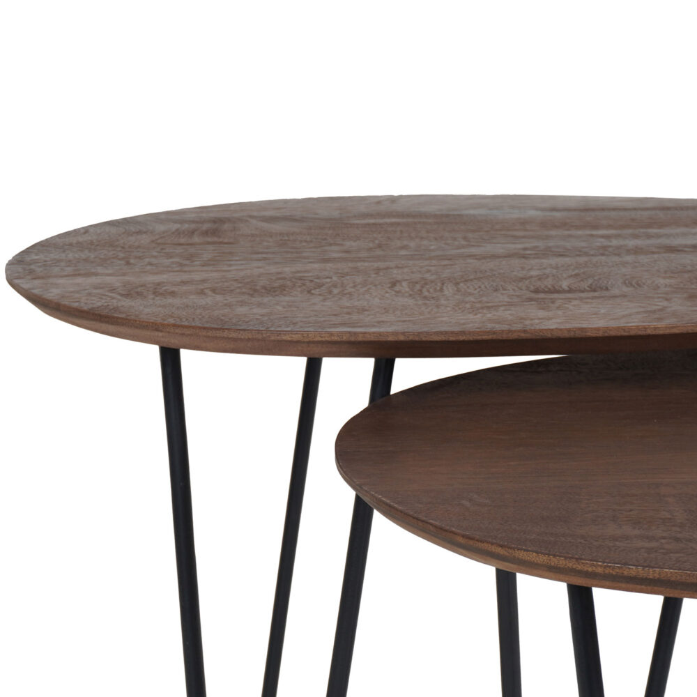 Salontafel Fabio - Espresso Mangohout - Set van 2