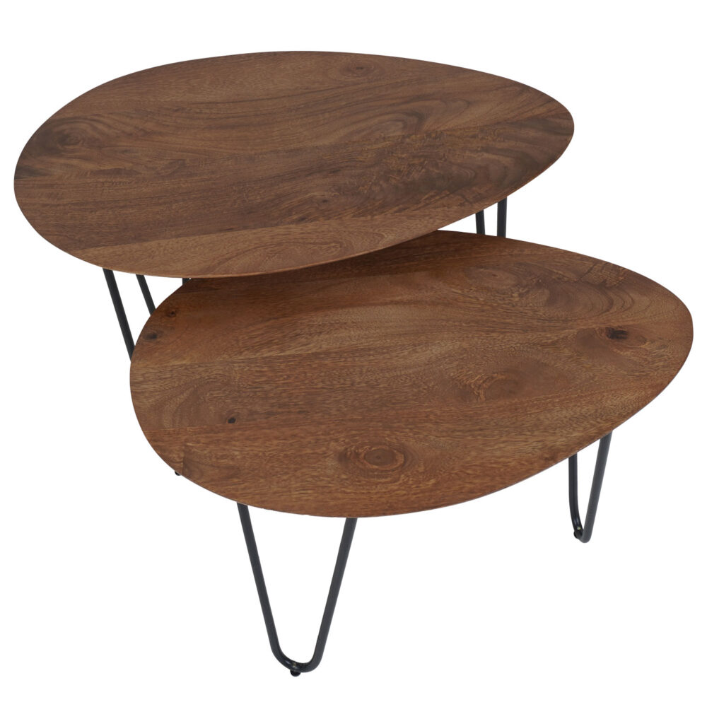Salontafel Fabio - Mangohout - Set van 2