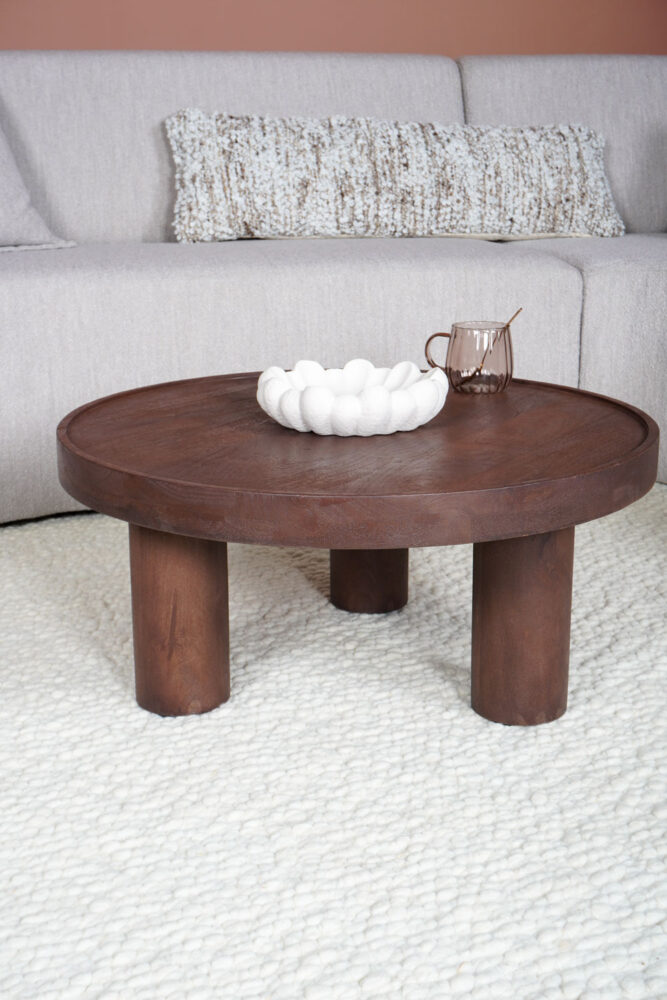 Salontafel Tias ø70 cm - Espresso Mangohout