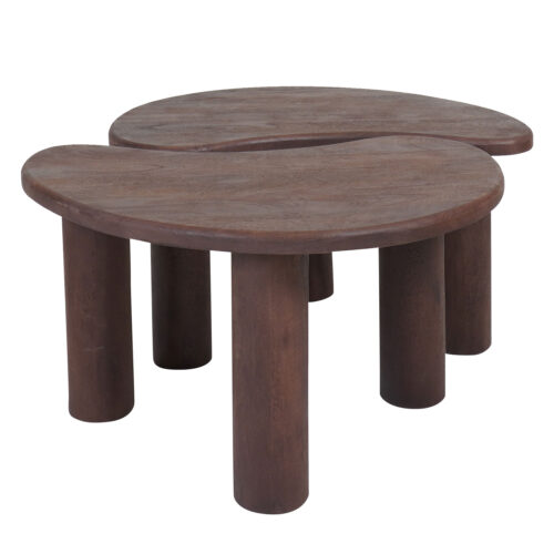 Salontafel Lina - Espresso Mangohout - Set van 2