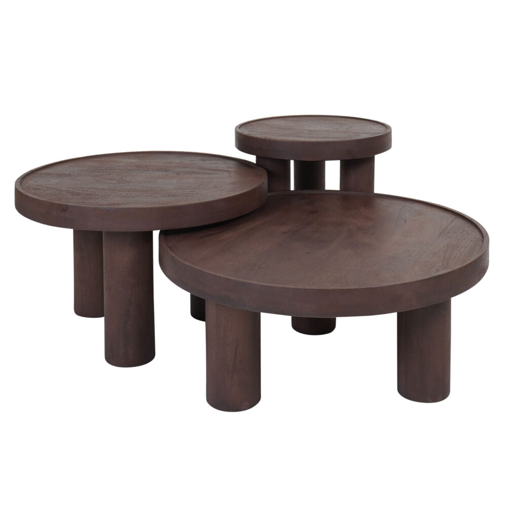 Salontafel Tias ø70 cm - Espresso Mangohout