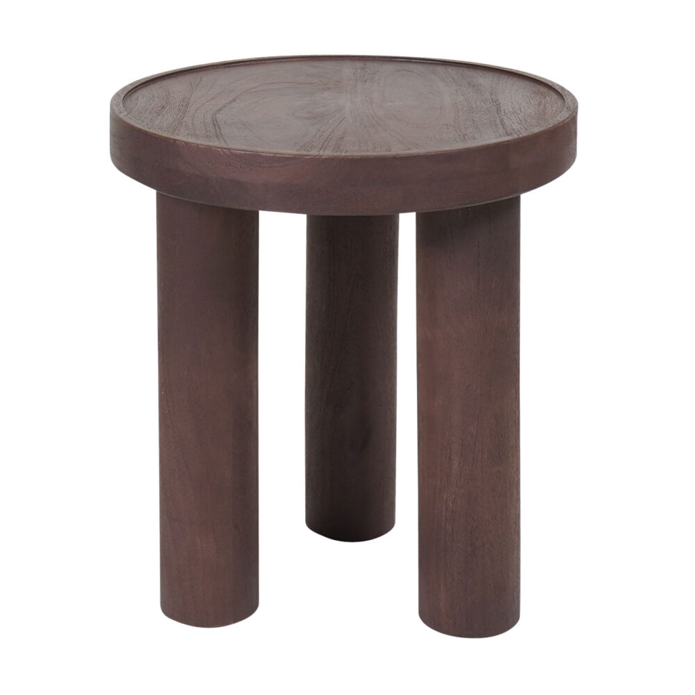 Bijzettafel Tias ø42 cm - Espresso Mangohout
