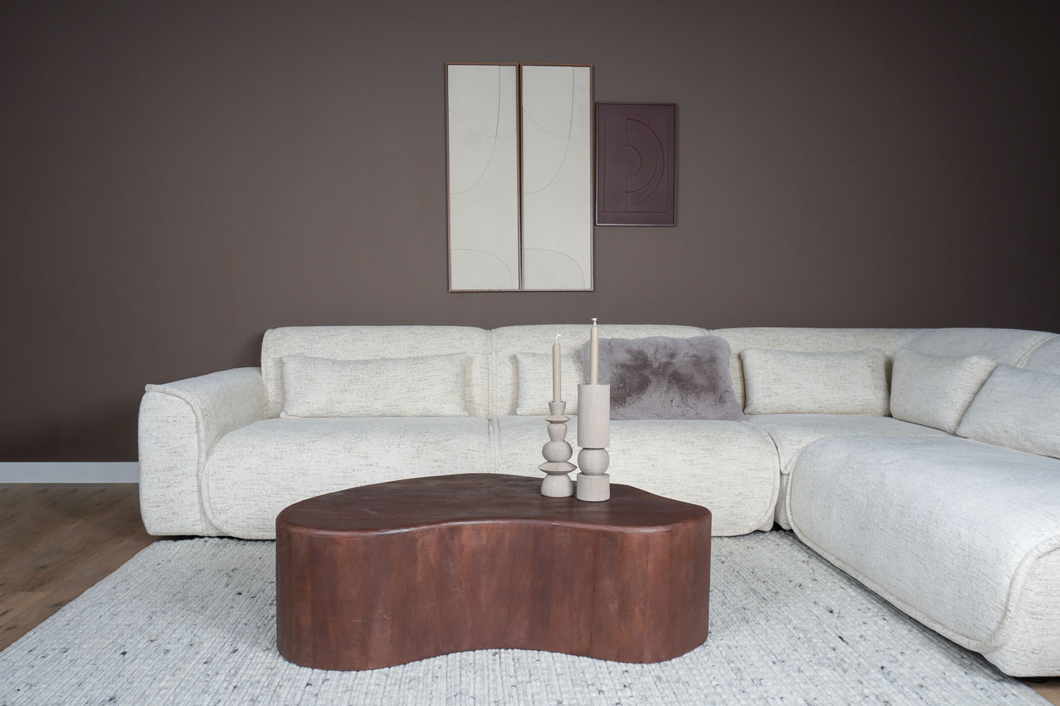 Salontafel Zina 107 x 80 cm - Espresso Mangohout - Afbeelding 8