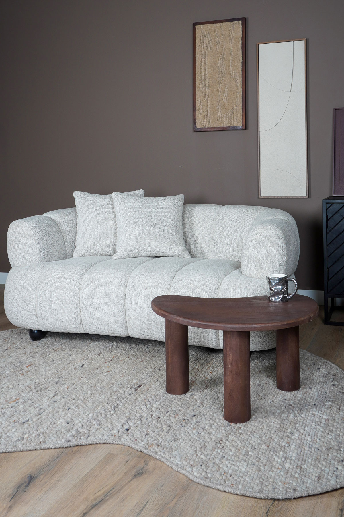 Bank Rocco Beige - 3 zits