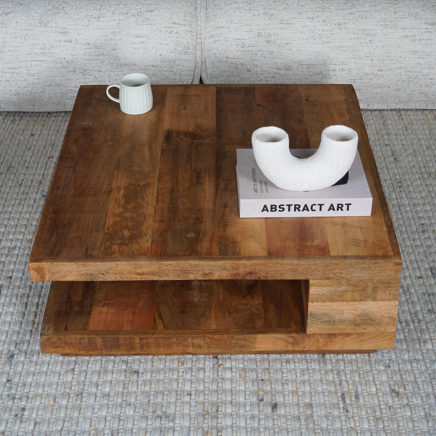 Salontafel Bram - Mangohout - 80 x 80 cm