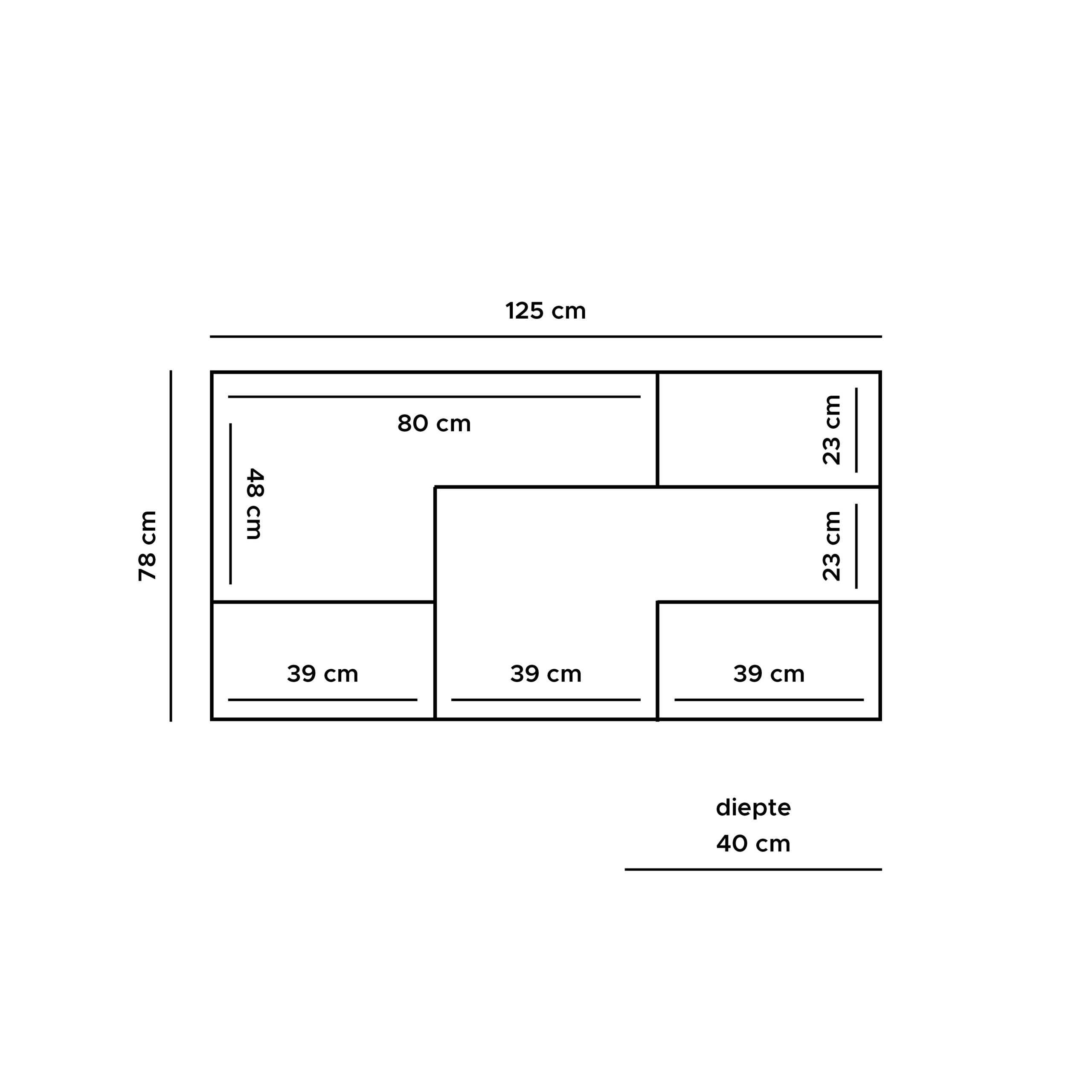 Dressoir Huub Zwart Mangohout 125 cm - Afbeelding 6