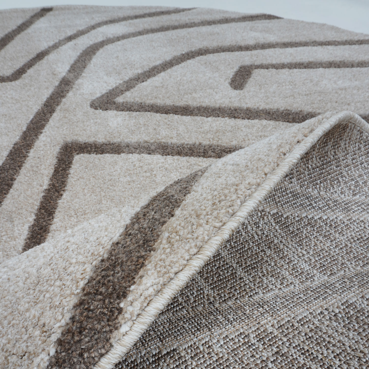 Vloerkleed Labyrint Beige - Rond ø240 cm