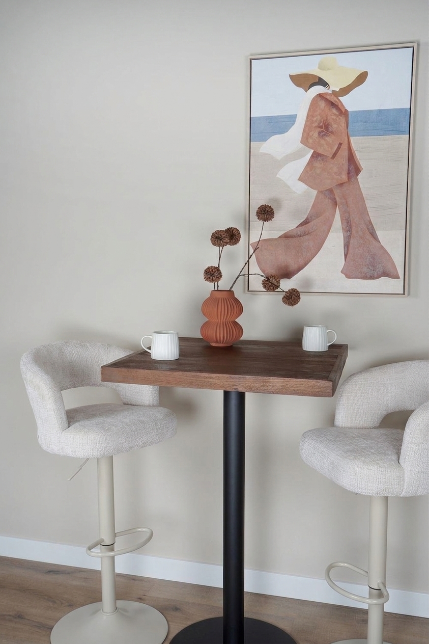 Barkruk Vince Naturel - Beige onderstel