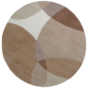 Vloerkleed Abstract Beige/Bruin - Rond ø230 cm