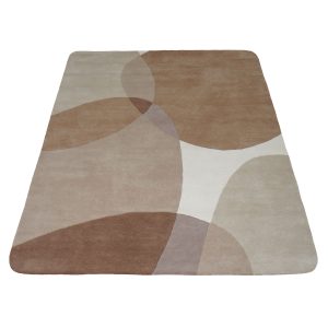 Vloerkleed Abstract Beige/Bruin - Rounded Corners 230 x 330 cm