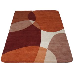 Vloerkleed Abstract Terra/Bruin - Rounded Corners 230 x 330 cm